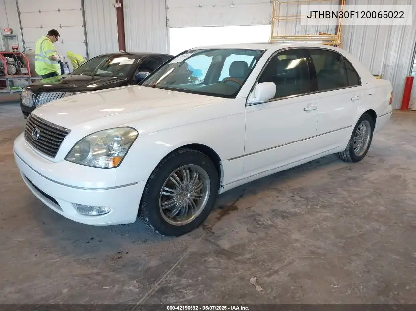 2002 Lexus Ls 430 VIN: JTHBN30F120065022 Lot: 42190592