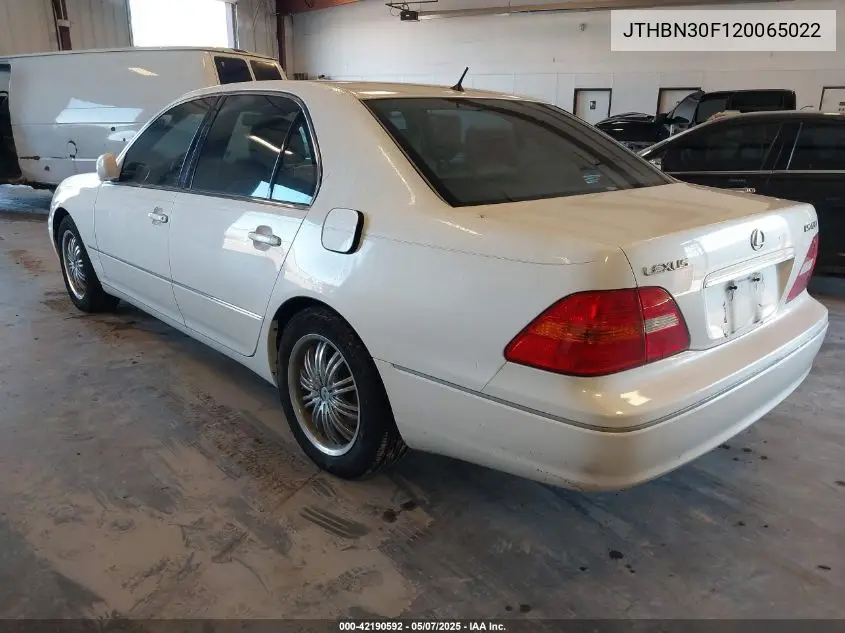 2002 Lexus Ls 430 VIN: JTHBN30F120065022 Lot: 42190592