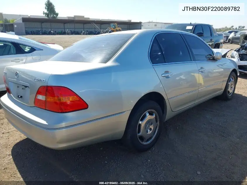 2002 Lexus Ls 430 VIN: JTHBN30F220089782 Lot: 42195402