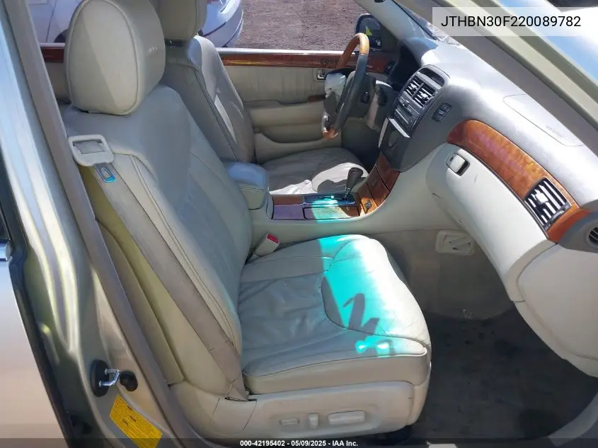 2002 Lexus Ls 430 VIN: JTHBN30F220089782 Lot: 42195402