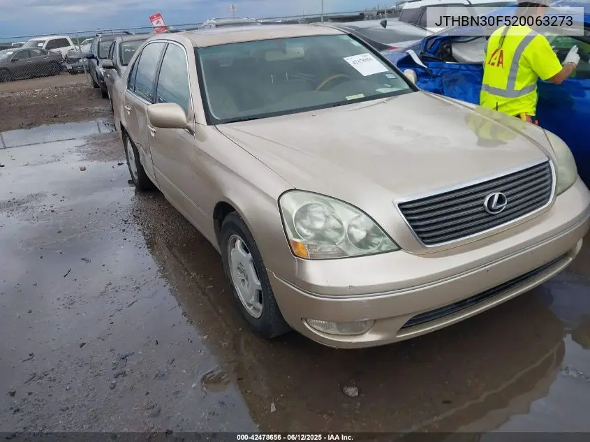 2002 Lexus Ls 430 VIN: JTHBN30F520063273 Lot: 42478656