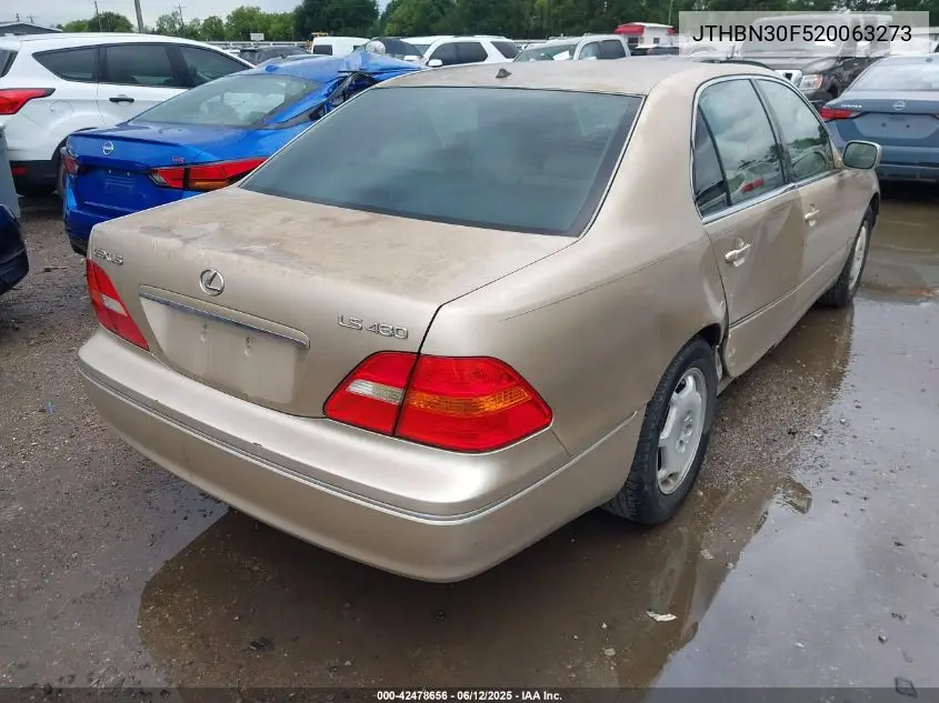 2002 Lexus Ls 430 VIN: JTHBN30F520063273 Lot: 42478656