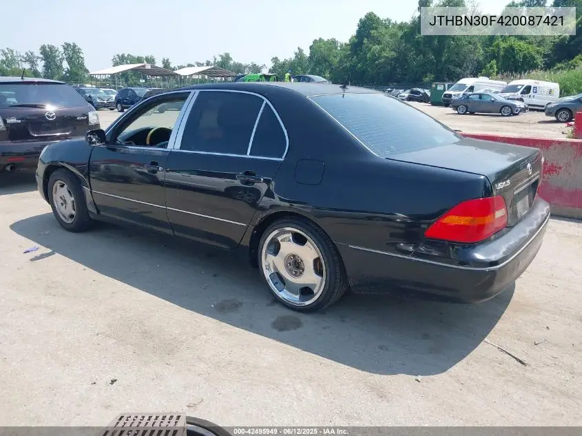 2002 Lexus Ls 430 VIN: JTHBN30F420087421 Lot: 42495949