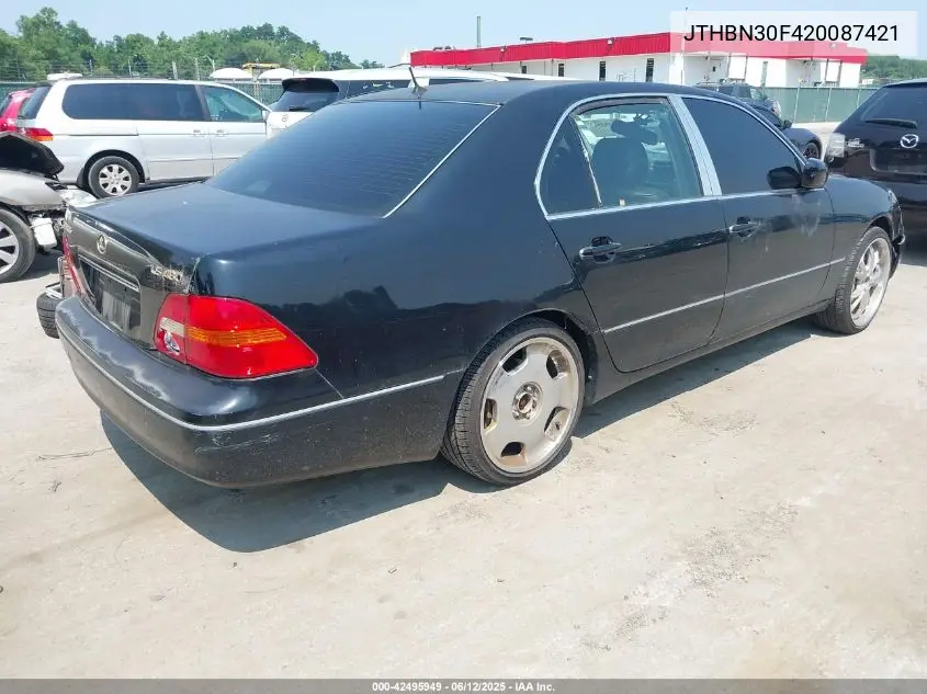 2002 Lexus Ls 430 VIN: JTHBN30F420087421 Lot: 42495949