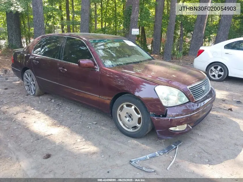 2002 Lexus Ls 430 VIN: JTHBN30F020054903 Lot: 42496595