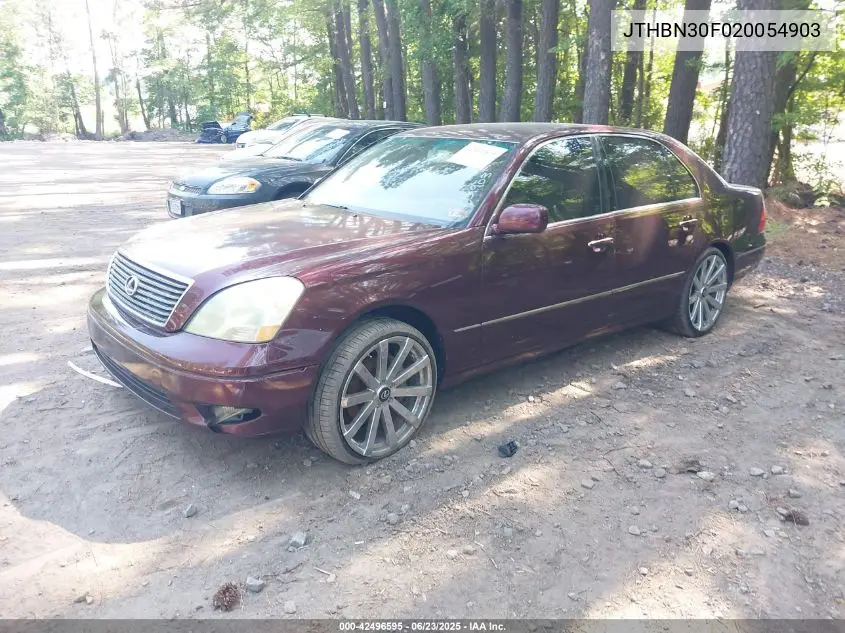 2002 Lexus Ls 430 VIN: JTHBN30F020054903 Lot: 42496595
