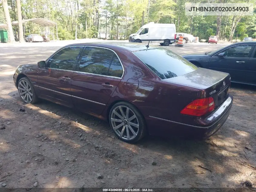 2002 Lexus Ls 430 VIN: JTHBN30F020054903 Lot: 42496595