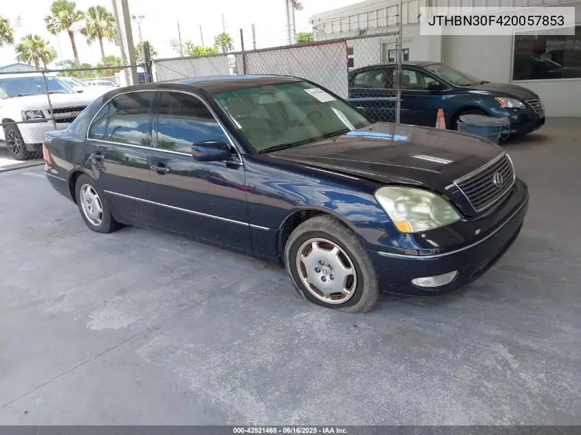 2002 Lexus Ls 430 VIN: JTHBN30F420057853 Lot: 42521468