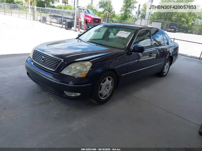 2002 Lexus Ls 430 VIN: JTHBN30F420057853 Lot: 42521468
