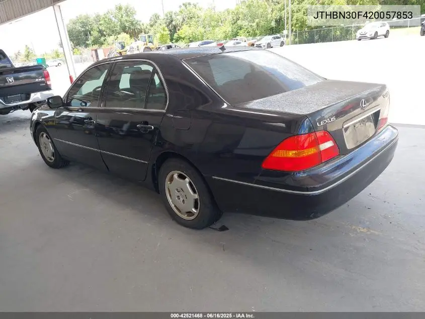 2002 Lexus Ls 430 VIN: JTHBN30F420057853 Lot: 42521468