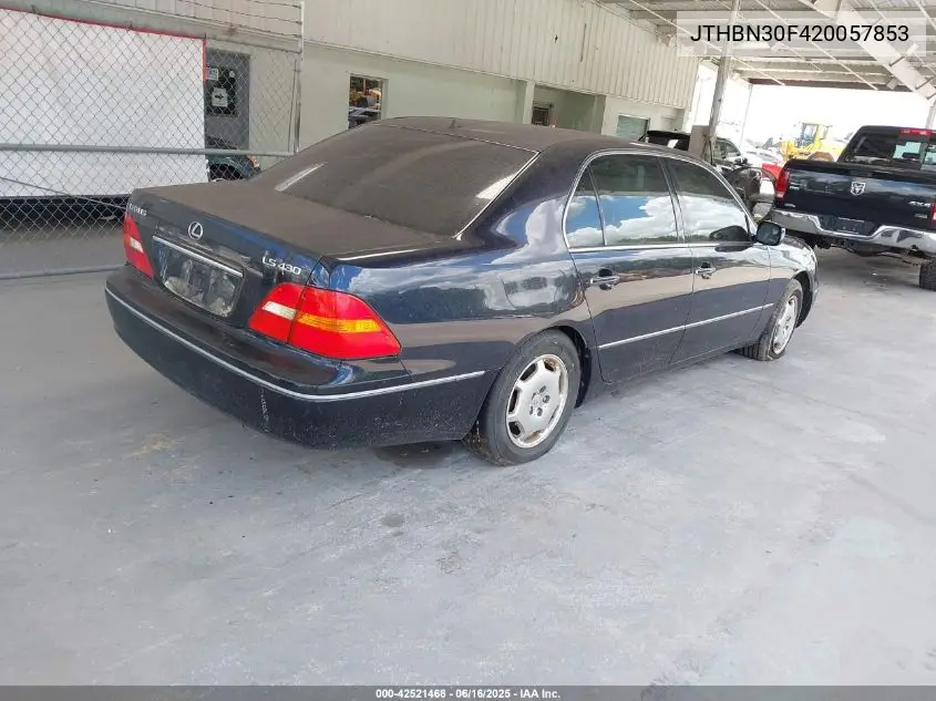 2002 Lexus Ls 430 VIN: JTHBN30F420057853 Lot: 42521468