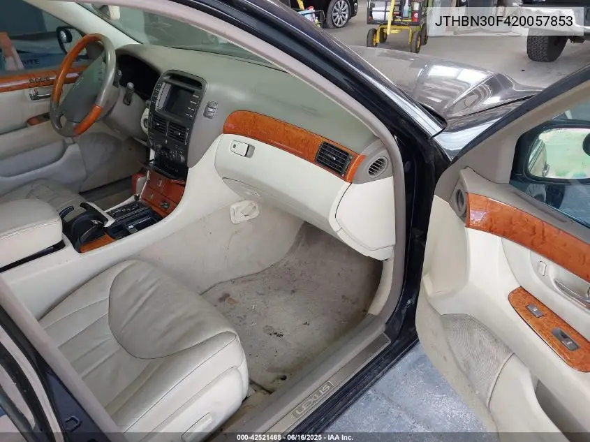 2002 Lexus Ls 430 VIN: JTHBN30F420057853 Lot: 42521468