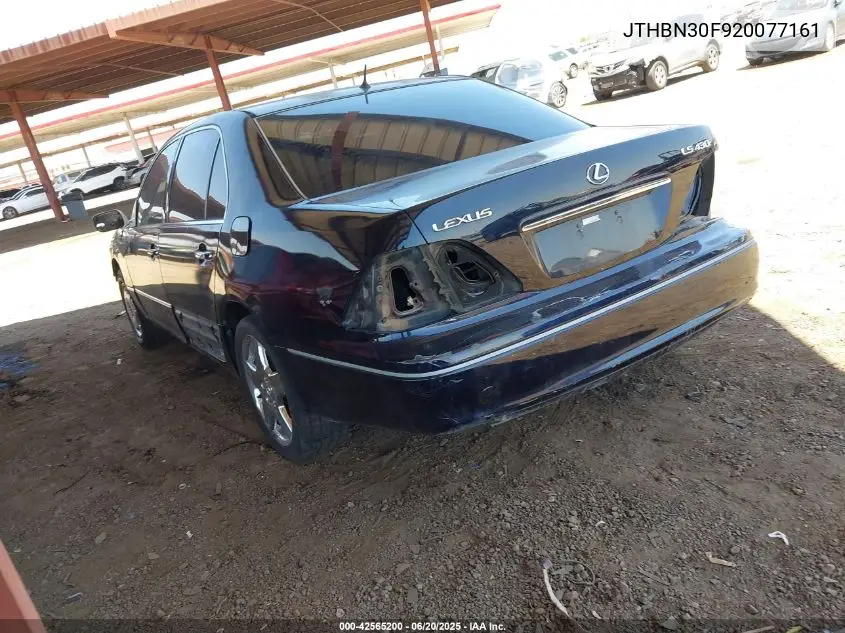 2002 Lexus Ls 430 VIN: JTHBN30F920077161 Lot: 42565200
