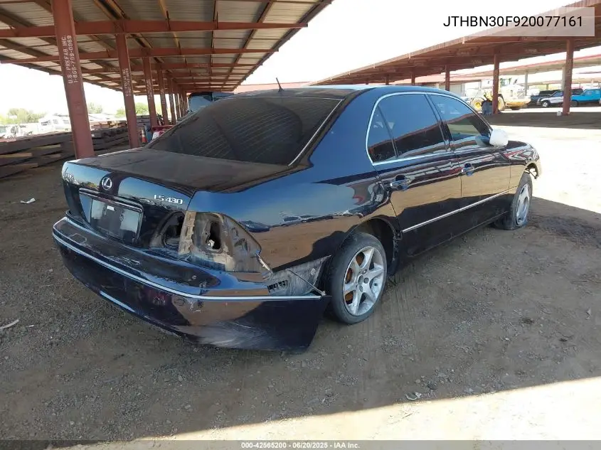 2002 Lexus Ls 430 VIN: JTHBN30F920077161 Lot: 42565200