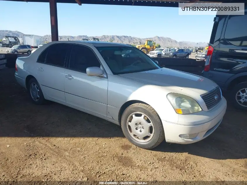 2002 Lexus Ls 430 VIN: JTHBN30F220089331 Lot: 42565492