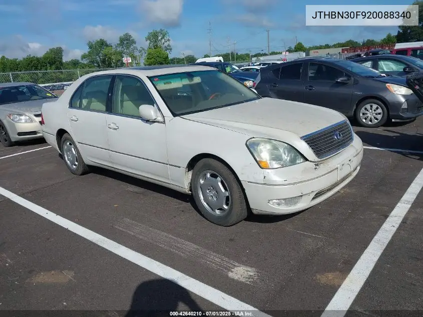 2002 Lexus Ls 430 VIN: JTHBN30F920088340 Lot: 42640210