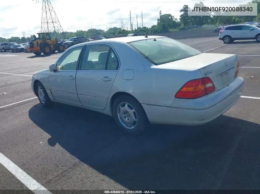 2002 Lexus Ls 430 VIN: JTHBN30F920088340 Lot: 42640210