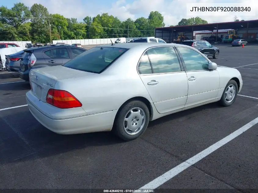 2002 Lexus Ls 430 VIN: JTHBN30F920088340 Lot: 42640210
