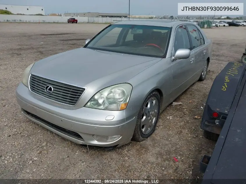 2003 Lexus Ls 430 VIN: JTHBN30F930099646 Lot: 12344392