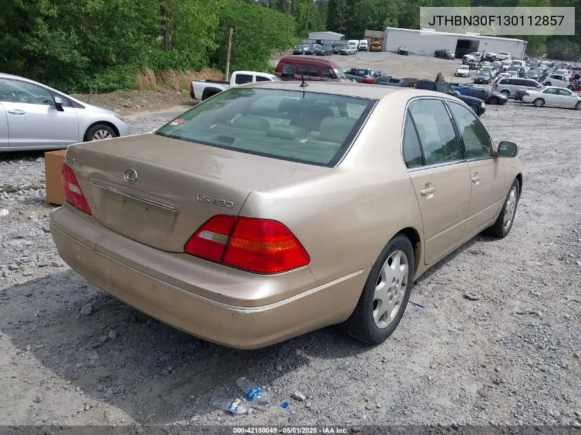 2003 Lexus Ls 430 VIN: JTHBN30F130112857 Lot: 42180049