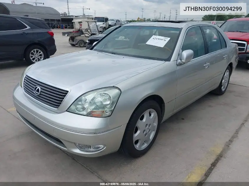 2003 Lexus Ls 430 VIN: JTHBN30F030094299 Lot: 42195976