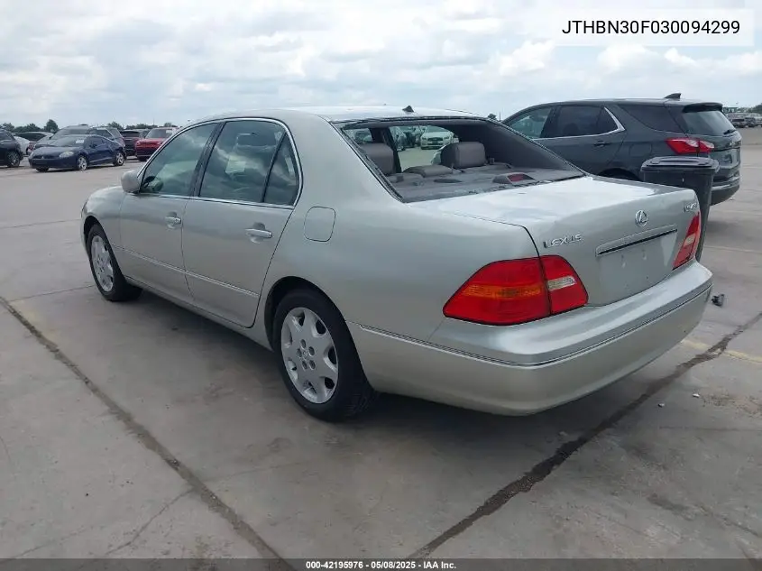 2003 Lexus Ls 430 VIN: JTHBN30F030094299 Lot: 42195976
