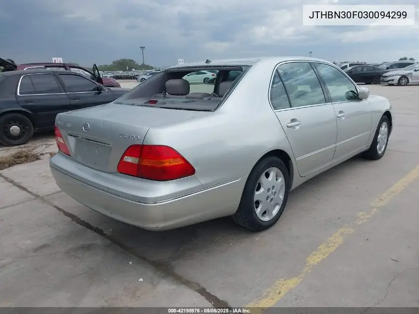 2003 Lexus Ls 430 VIN: JTHBN30F030094299 Lot: 42195976