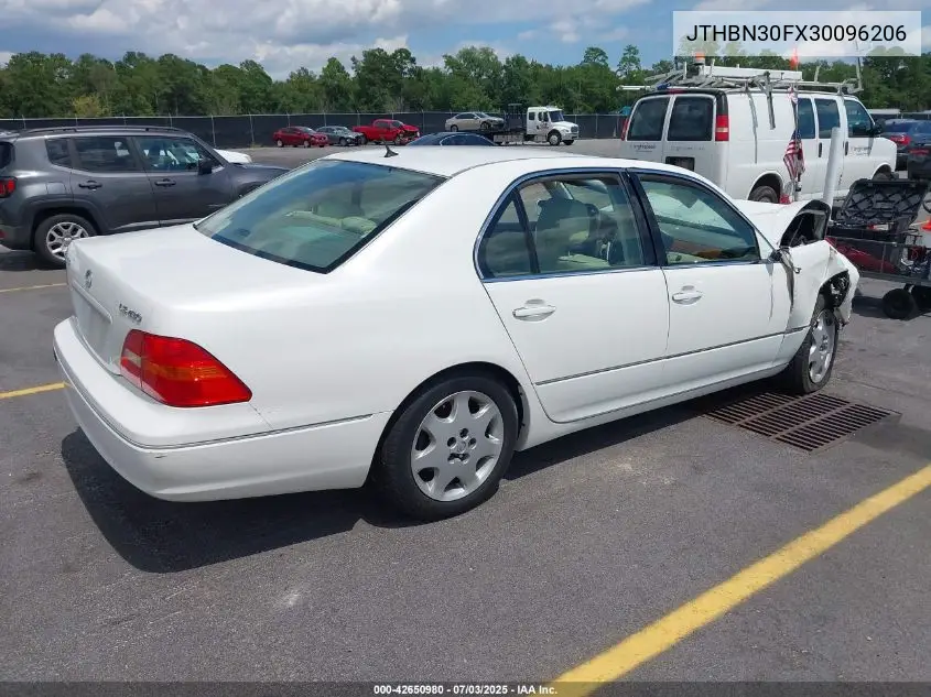 2003 Lexus Ls 430 VIN: JTHBN30FX30096206 Lot: 42650980