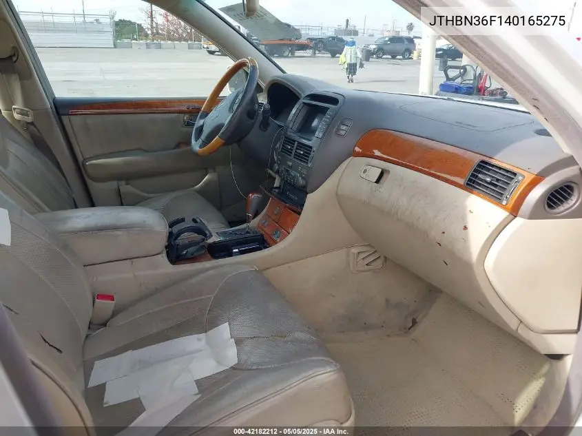 2004 Lexus Ls 430 VIN: JTHBN36F140165275 Lot: 42182212