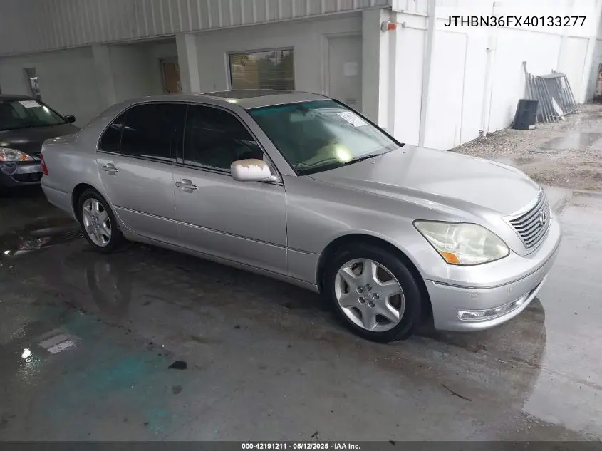 2004 Lexus Ls 430 VIN: JTHBN36FX40133277 Lot: 42191211
