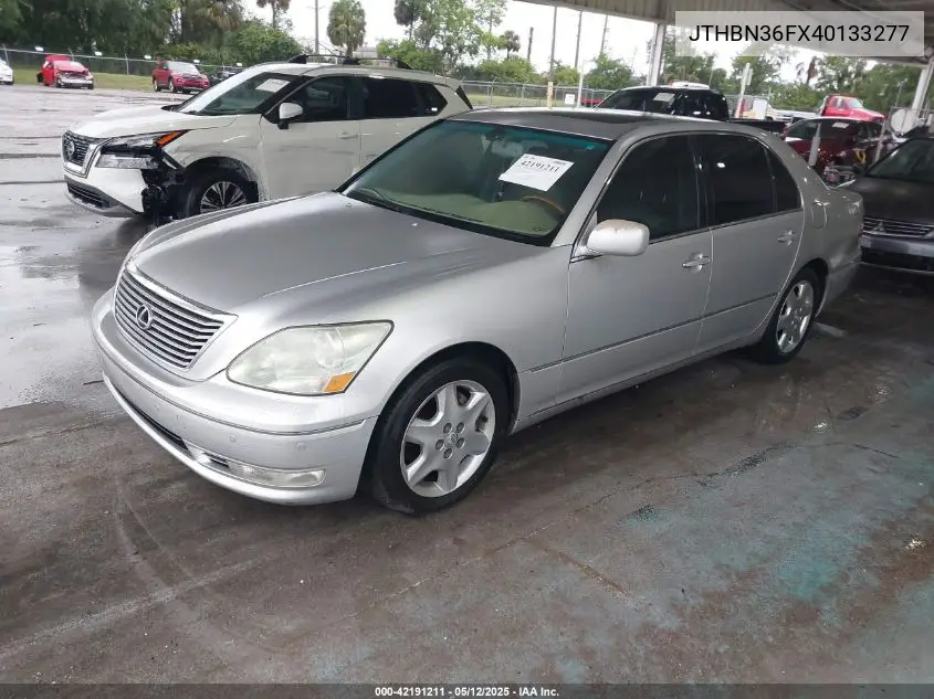 2004 Lexus Ls 430 VIN: JTHBN36FX40133277 Lot: 42191211