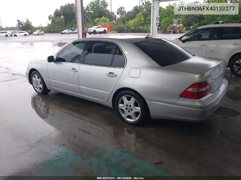 2004 Lexus Ls 430 VIN: JTHBN36FX40133277 Lot: 42191211