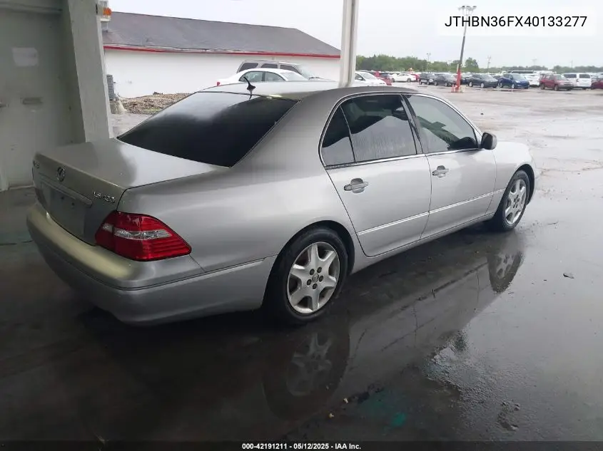 2004 Lexus Ls 430 VIN: JTHBN36FX40133277 Lot: 42191211