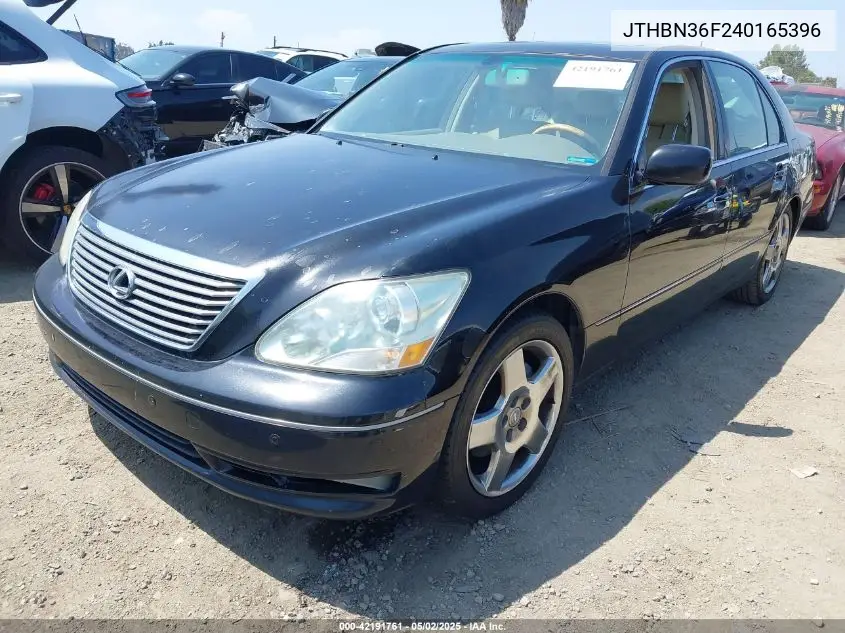 2004 Lexus Ls 430 VIN: JTHBN36F240165396 Lot: 42191761