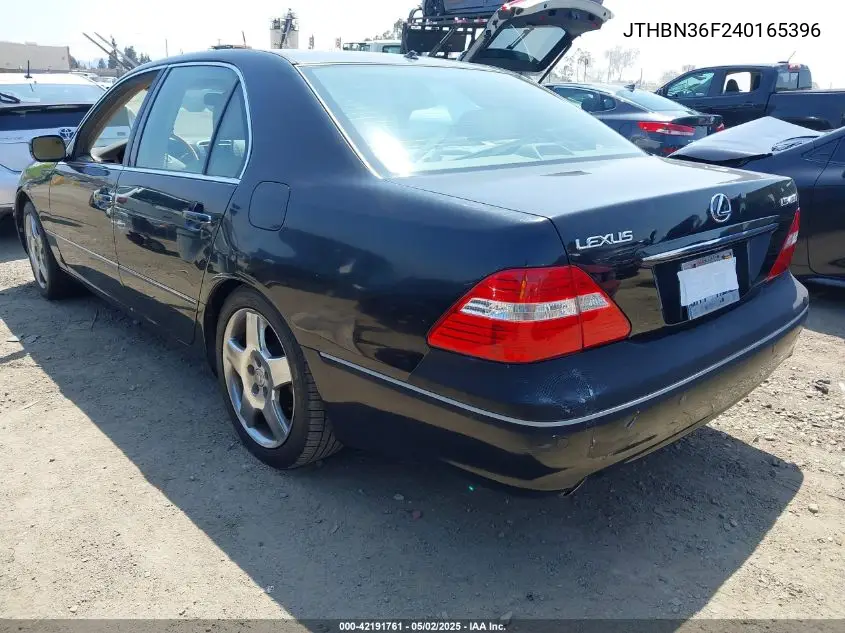 2004 Lexus Ls 430 VIN: JTHBN36F240165396 Lot: 42191761
