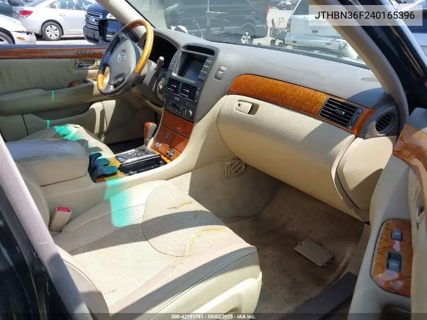 2004 Lexus Ls 430 VIN: JTHBN36F240165396 Lot: 42191761