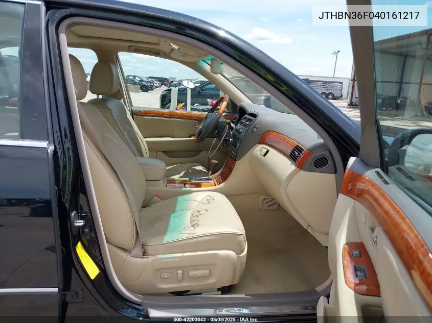 2004 Lexus Ls 430 VIN: JTHBN36F040161217 Lot: 42203043