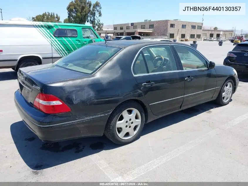 2004 Lexus Ls 430 VIN: JTHBN36F440130357 Lot: 42539743