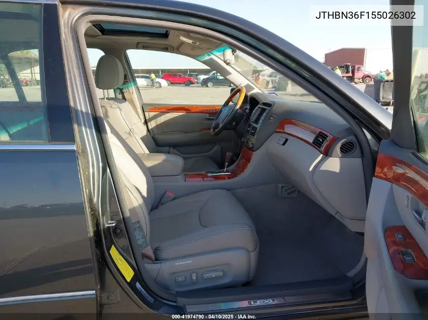 2005 Lexus Ls 430 VIN: JTHBN36F155026302 Lot: 41974790