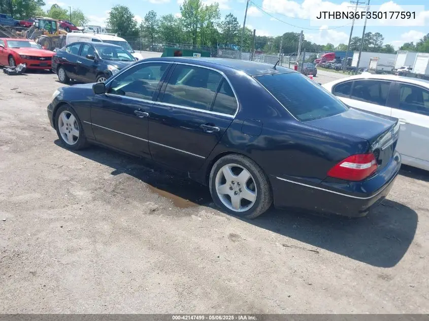 2005 Lexus Ls 430 VIN: JTHBN36F350177591 Lot: 42147499