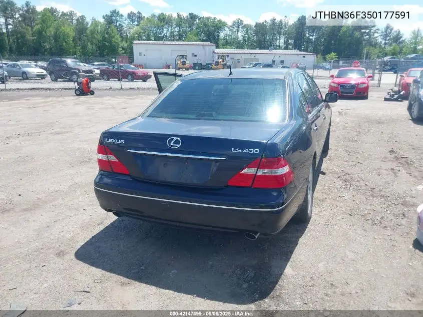 2005 Lexus Ls 430 VIN: JTHBN36F350177591 Lot: 42147499