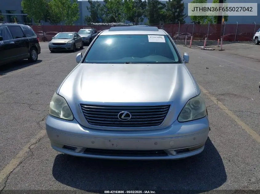 2005 Lexus Ls 430 VIN: JTHBN36F655027042 Lot: 42163686