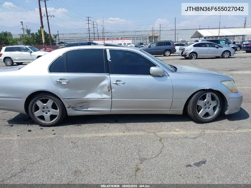 2005 Lexus Ls 430 VIN: JTHBN36F655027042 Lot: 42163686