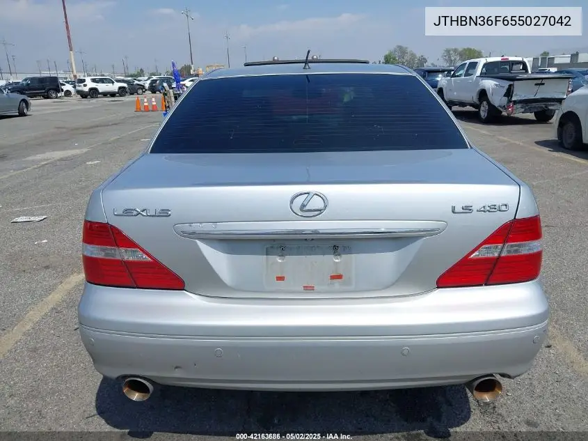 2005 Lexus Ls 430 VIN: JTHBN36F655027042 Lot: 42163686