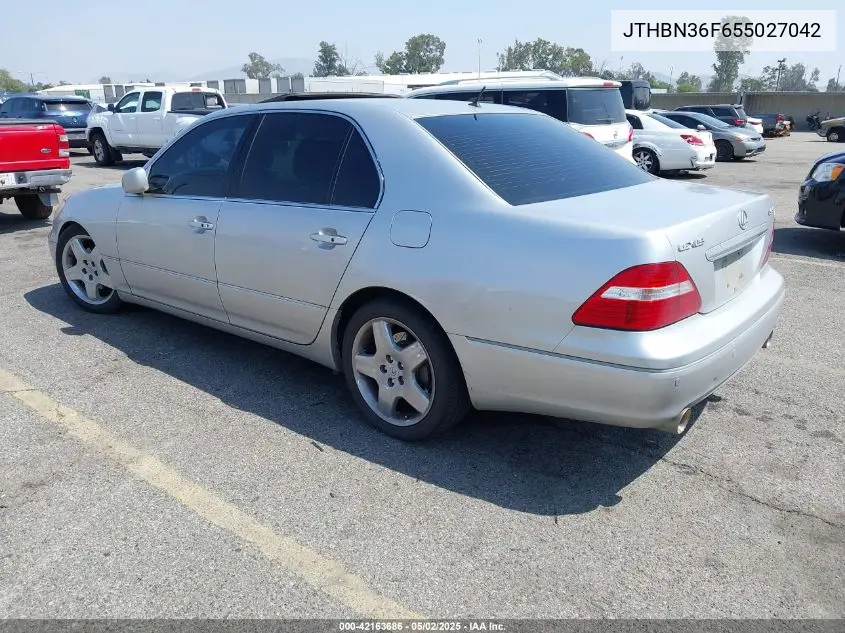2005 Lexus Ls 430 VIN: JTHBN36F655027042 Lot: 42163686