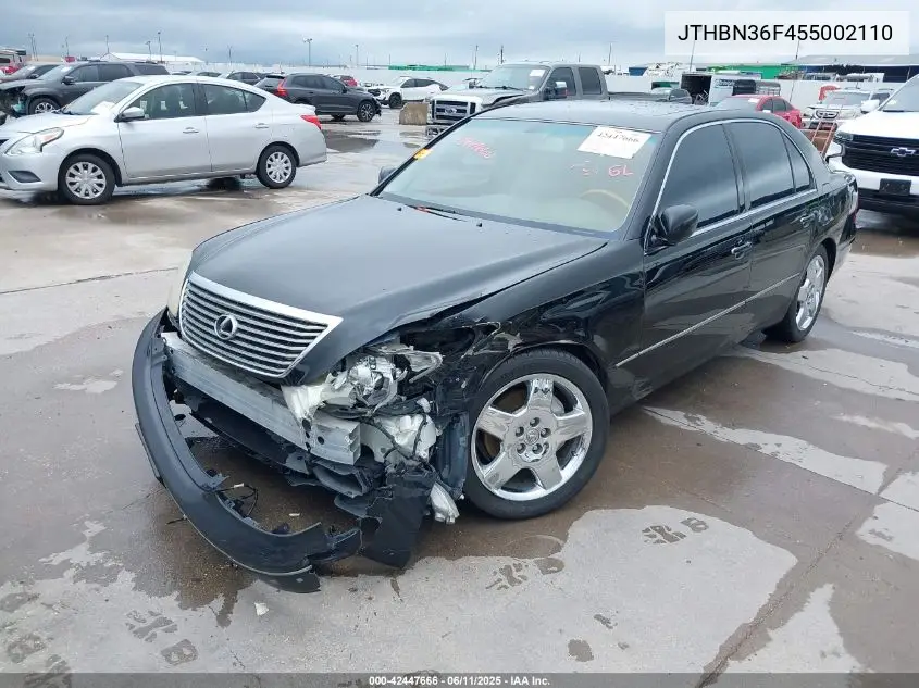 2005 Lexus Ls 430 VIN: JTHBN36F455002110 Lot: 42447666