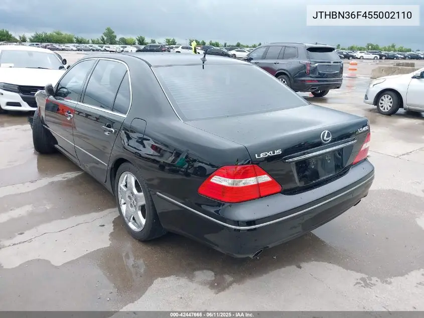 2005 Lexus Ls 430 VIN: JTHBN36F455002110 Lot: 42447666