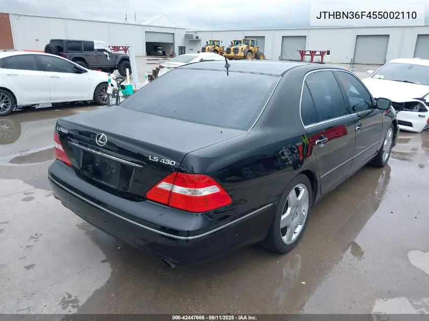 2005 Lexus Ls 430 VIN: JTHBN36F455002110 Lot: 42447666
