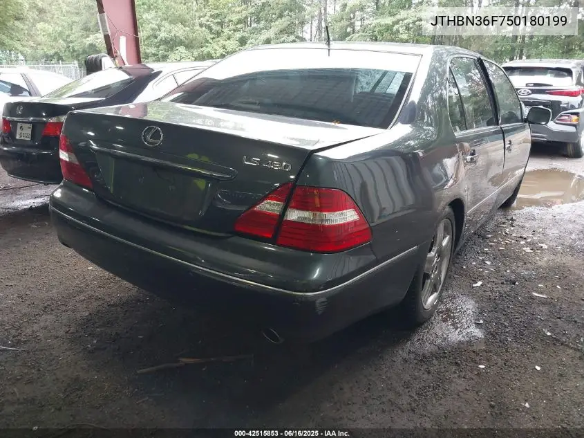 2005 Lexus Ls 430 VIN: JTHBN36F750180199 Lot: 42515853