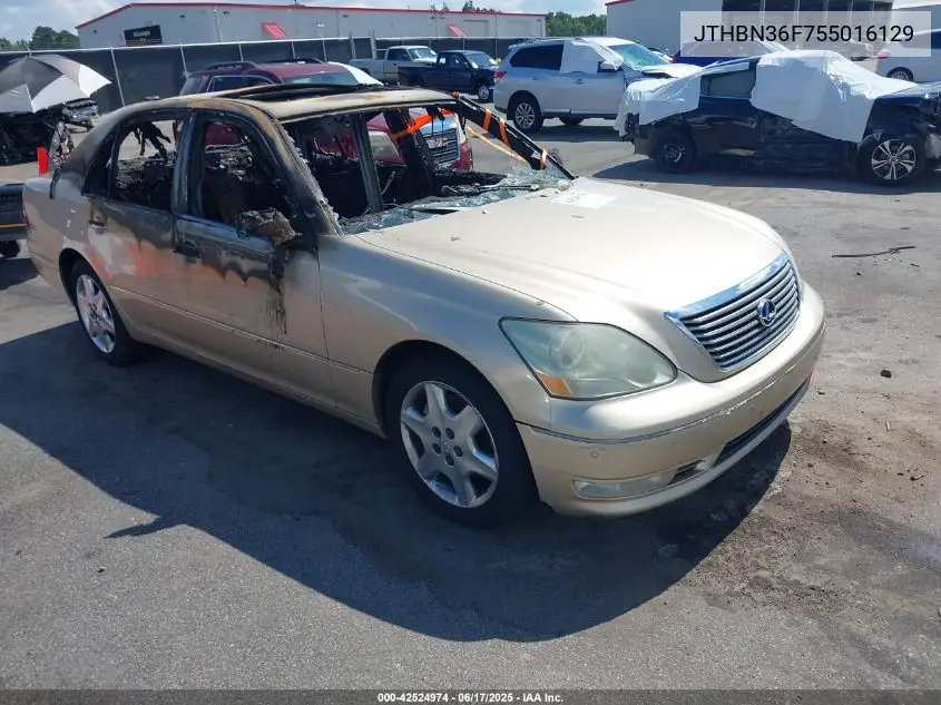 2005 Lexus Ls 430 VIN: JTHBN36F755016129 Lot: 42524974